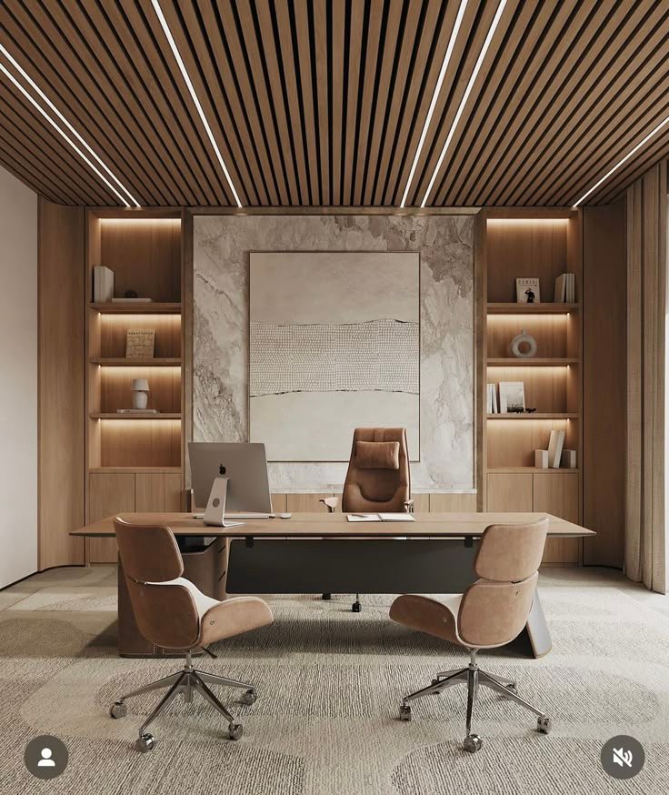 Office Design with Back Wall