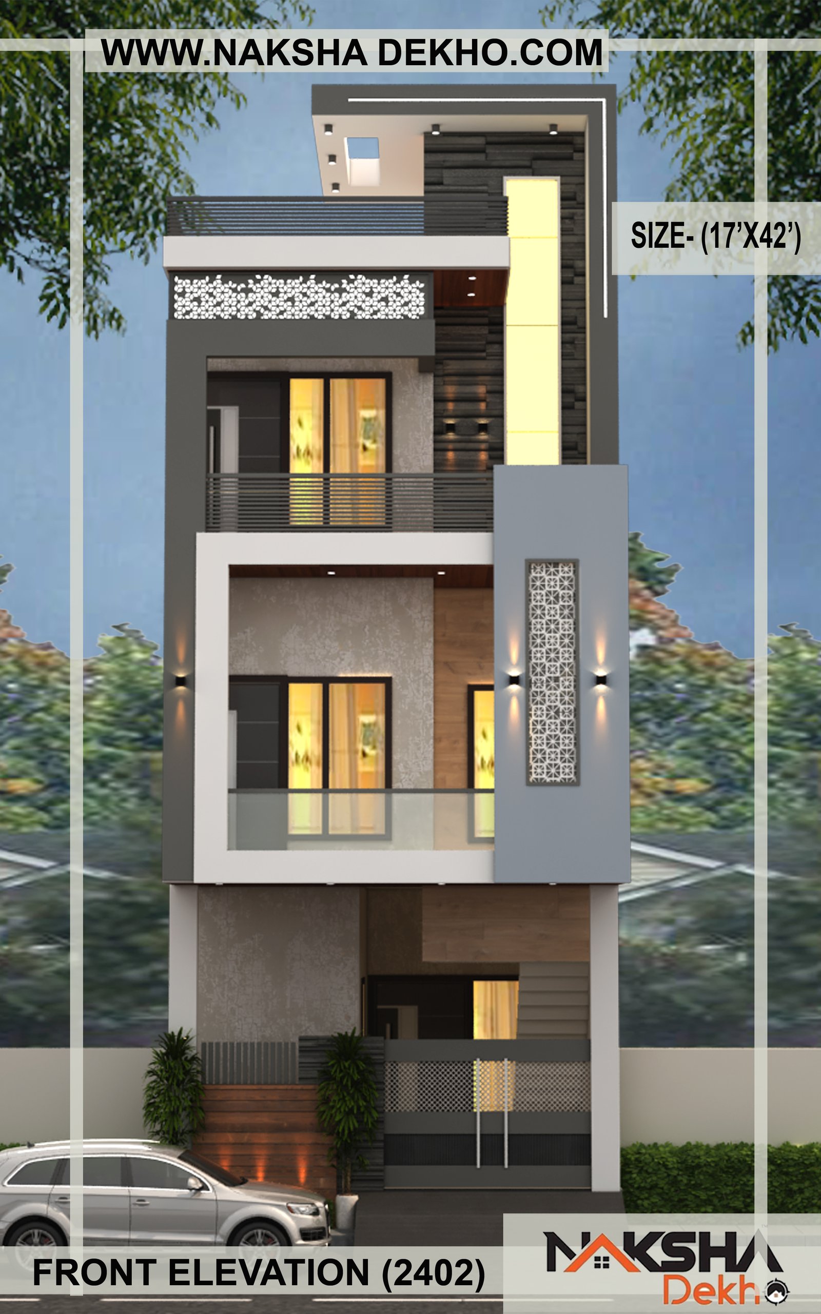 WEST THREE FLOOR elevation